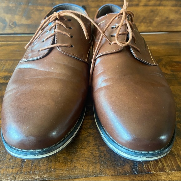 GATSBY Oxford Orthopedic Leather Dress Shoes Black Brown Men’s US Size 13 - Picture 6 of 8